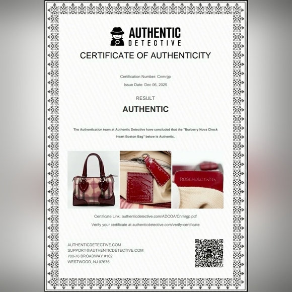 CA01 💚 Burberry Nova Check Heart Small Chester Bowling Bag - Picture 2 of 14